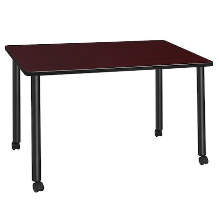 Regency Kee Mobile Tables, 48 W, 24 L, 29 H, Wood, Metal Top, Mahogany MTC4824MHBK